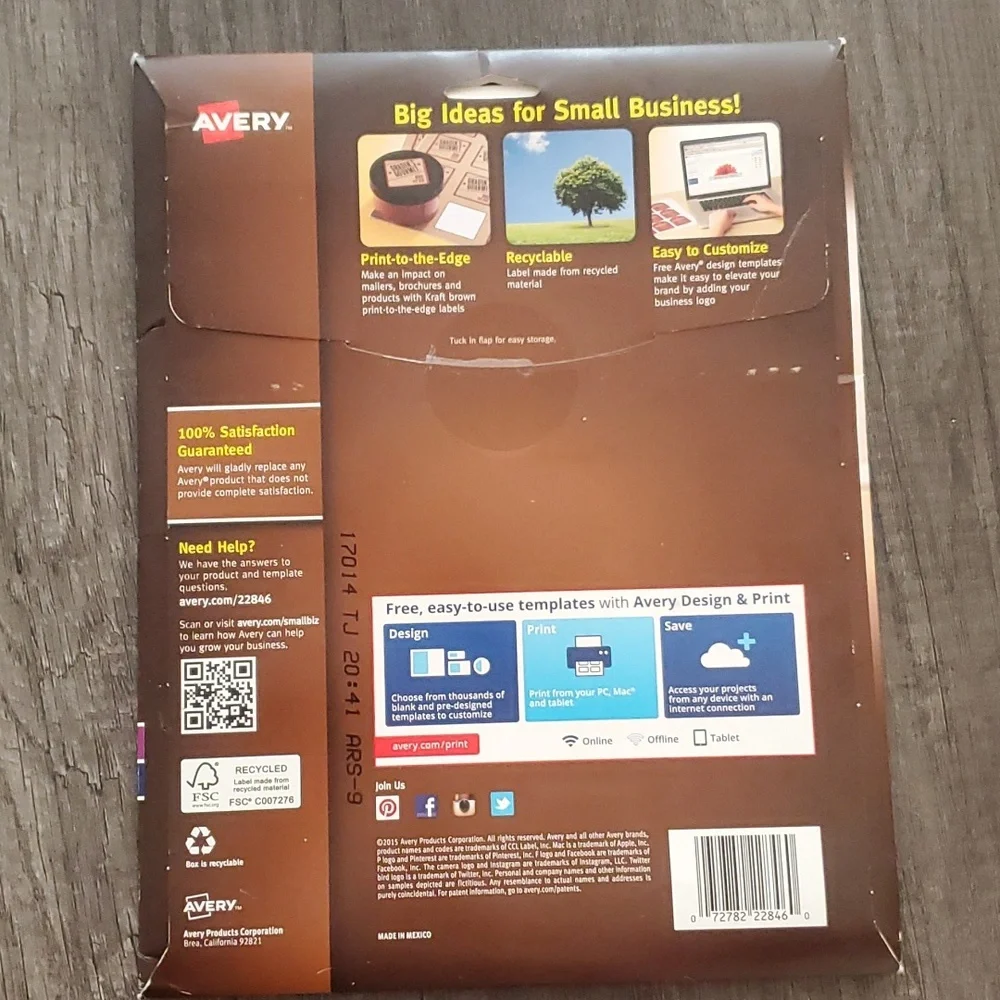 Avery Print to the Edge Square labels